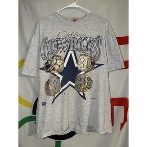 Vintage Dallas Cowboys T Shirt Large Super Bowl 90s NFL Football
